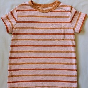 Striped Kids T-Shirt - Orange and Cream